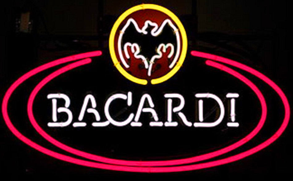 Bacardi Bat Oval Double Band Neon Sign